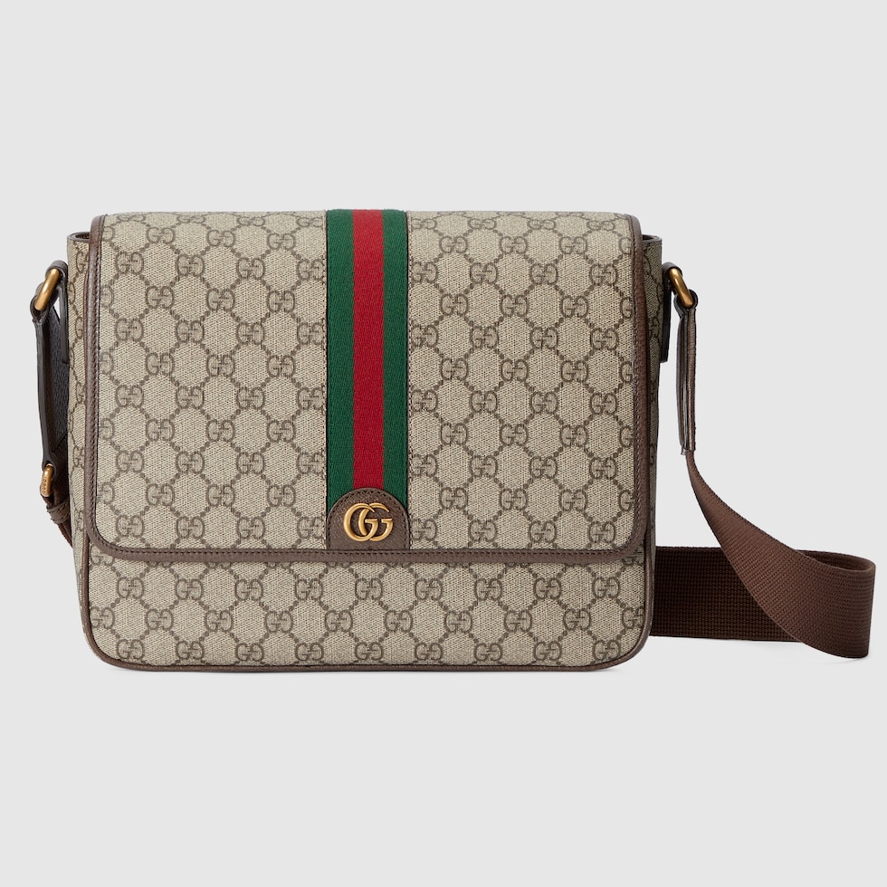 Ophidia medium messenger bag in beige and ebony Supreme