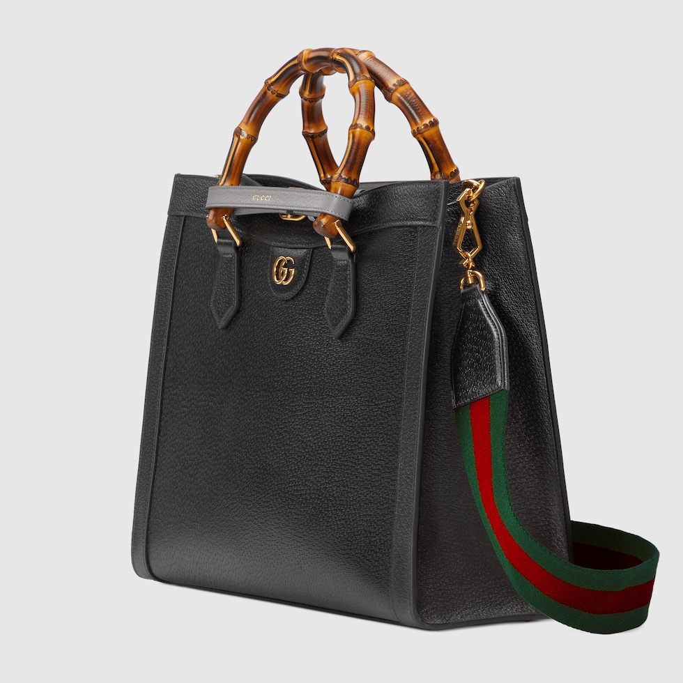 【GUCCI】DIANA GG Leather Bamboo Web Cross Tote Bag Gucci Diana large tote bag in black leather | GUCCI® US