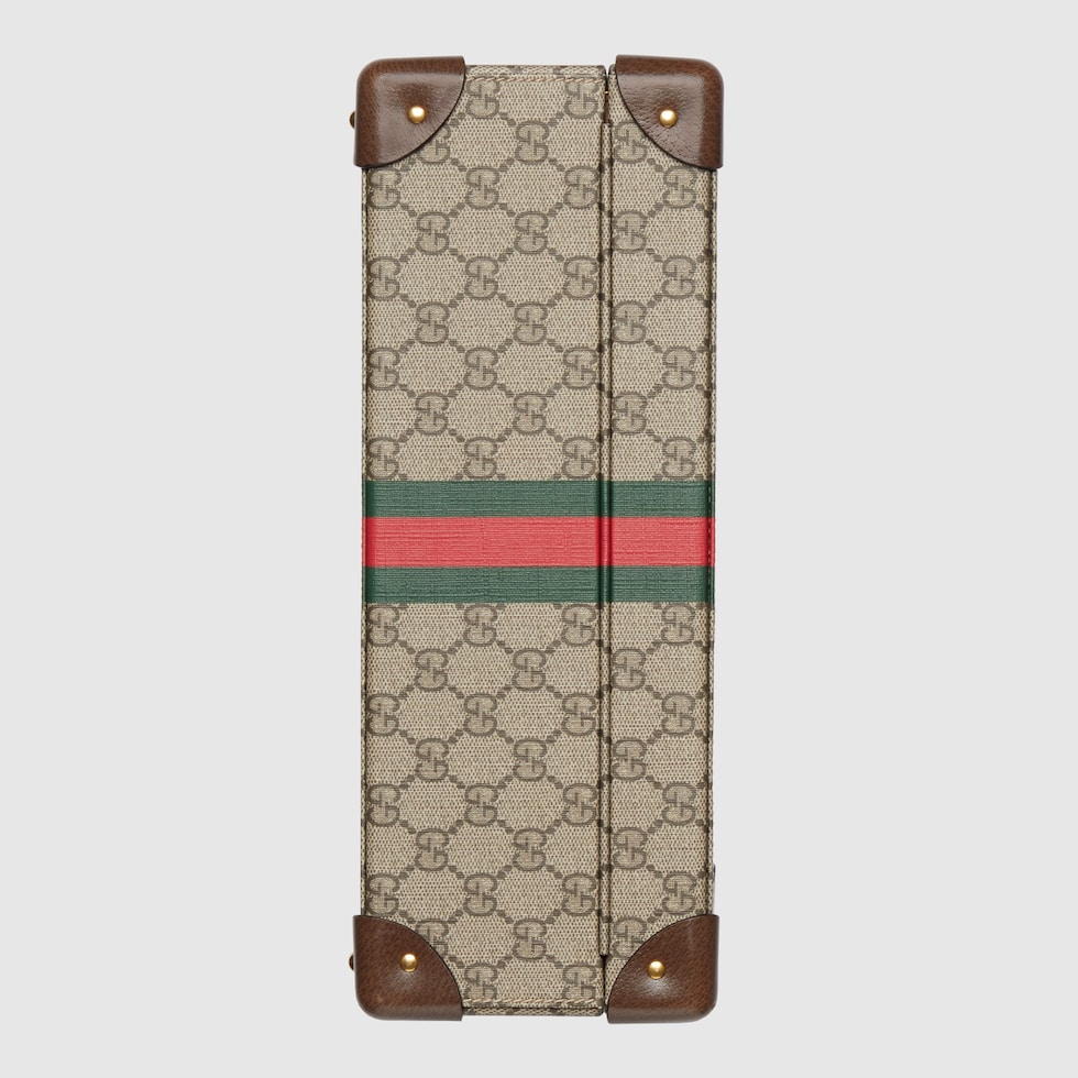 Gucci Savoy〕ウォッチケースベージュ＆エボニー GGスプリーム 