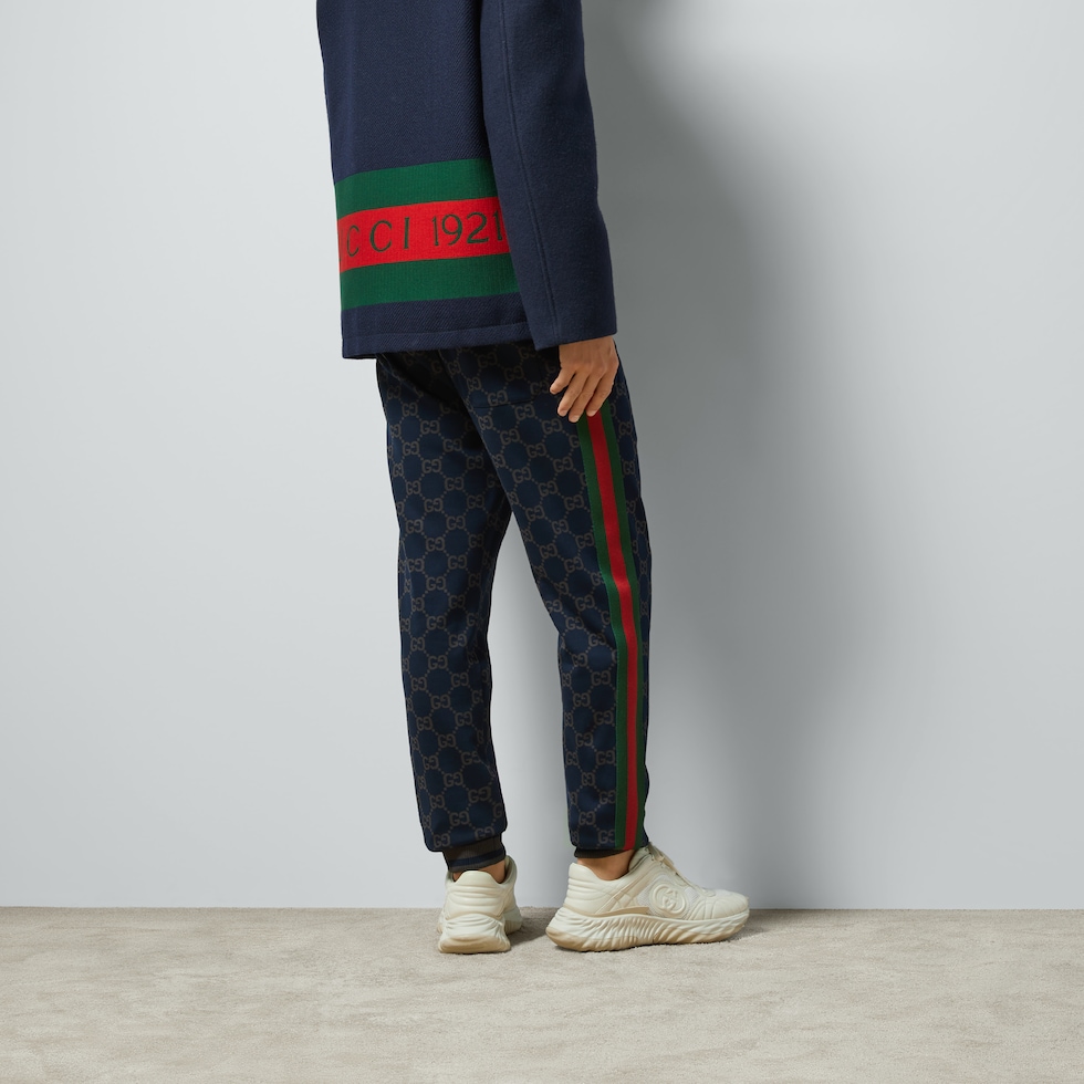 最愛 jersey GG cotton US GUCCI® | grey and blue dark in pant jogging パンツ