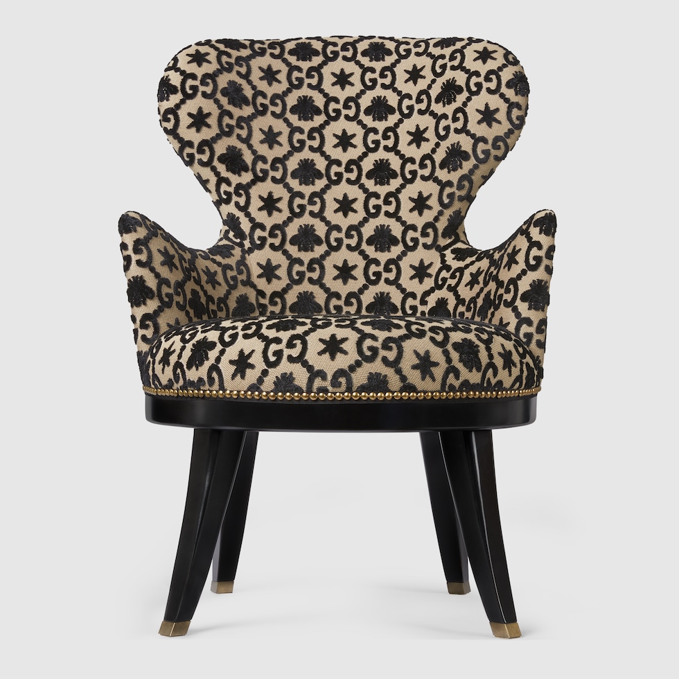 GGジャカード アームチェア ・ブラック ベルベット ジャカード | GUCCI公式