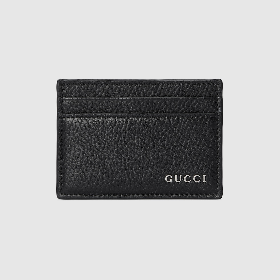 箱付き GUCCI グッチ 財布 ブラック カードケース ロゴ GUCCI ロゴ カードケース ・ブラック レザー | GUCCI公式