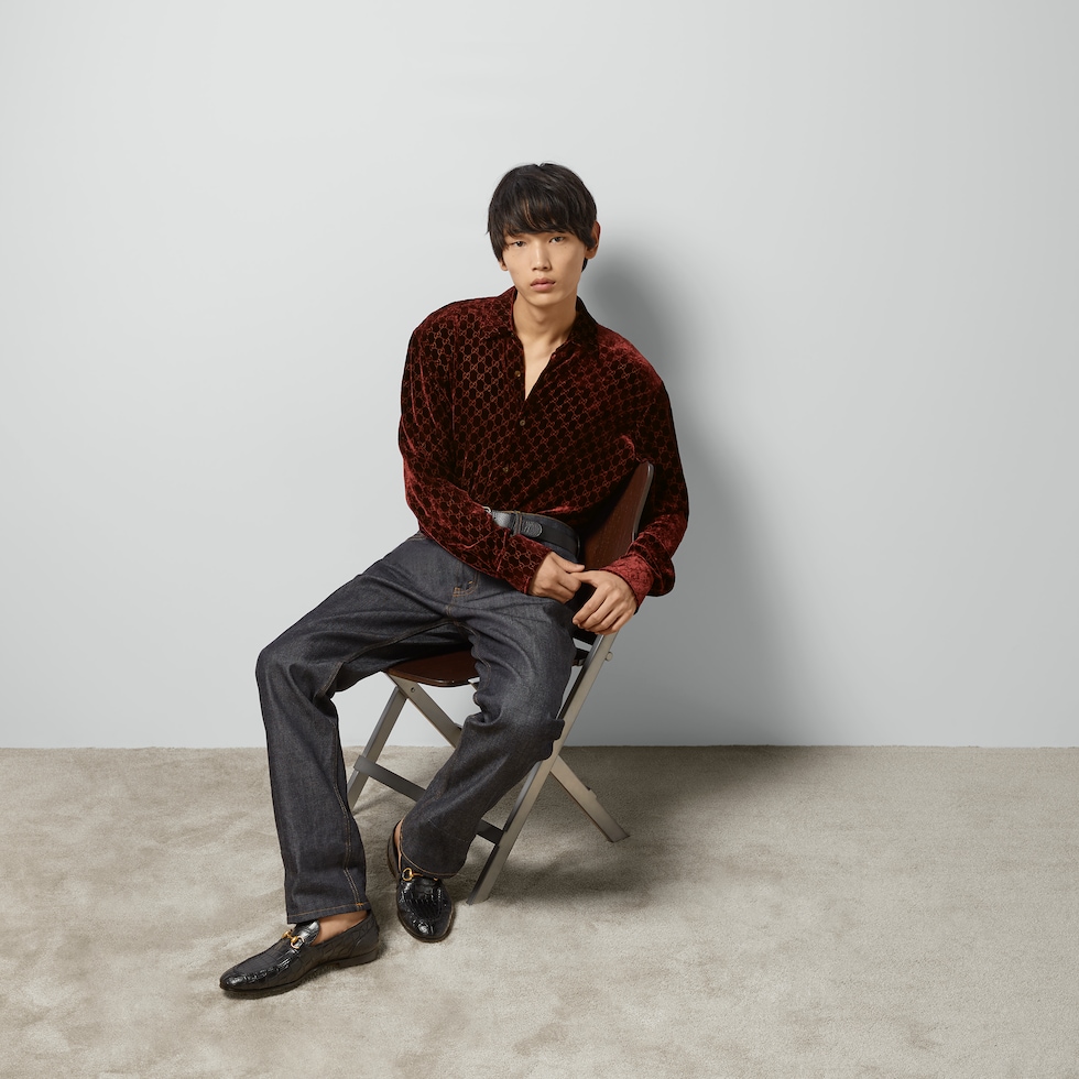 Burgundy gucci shirt sale