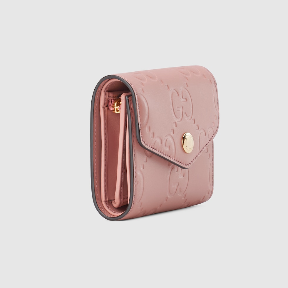 GG medium wallet in rose beige leather | GUCCI® US