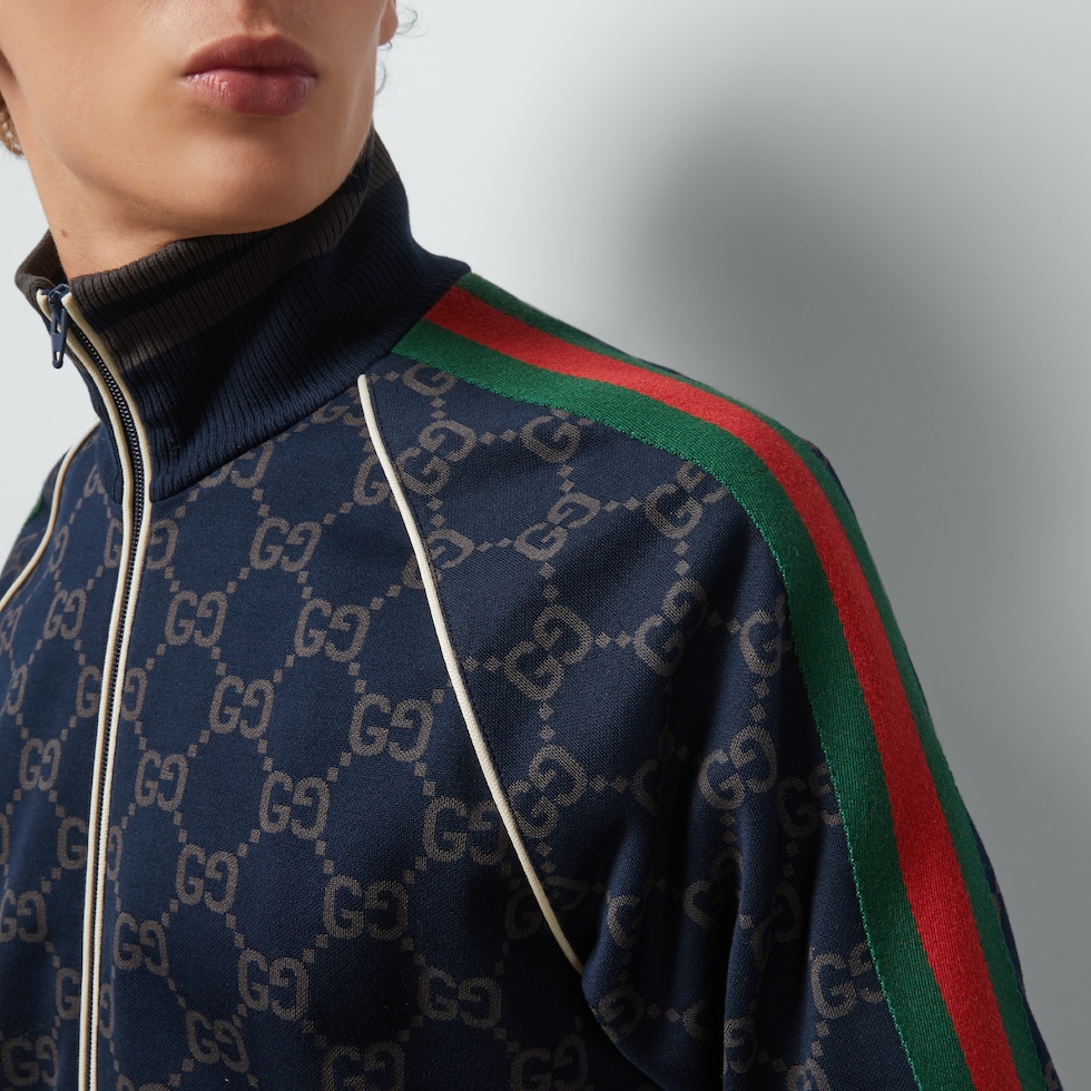 GGコットンジャージー ジャケット ・ダークブルー＆グレー