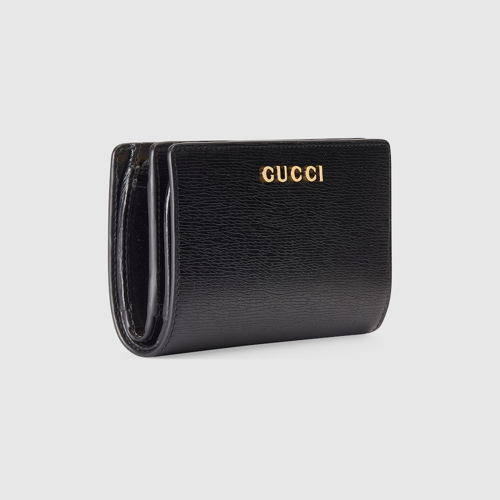 GUCCI スクリプト カードケース ウォレット ブラック レザー GUCCI スクリプト カードケース ウォレット ブラック レザー