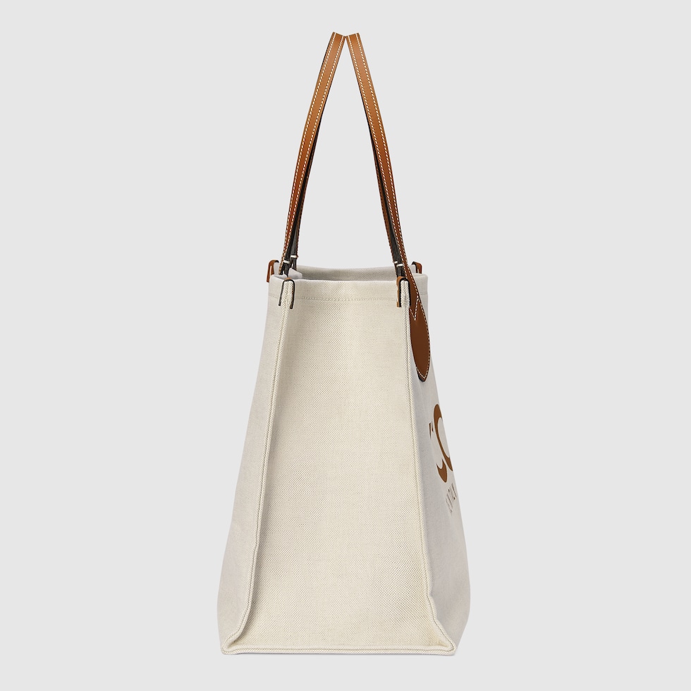 Tote bag with Gucci print in Beige canvas