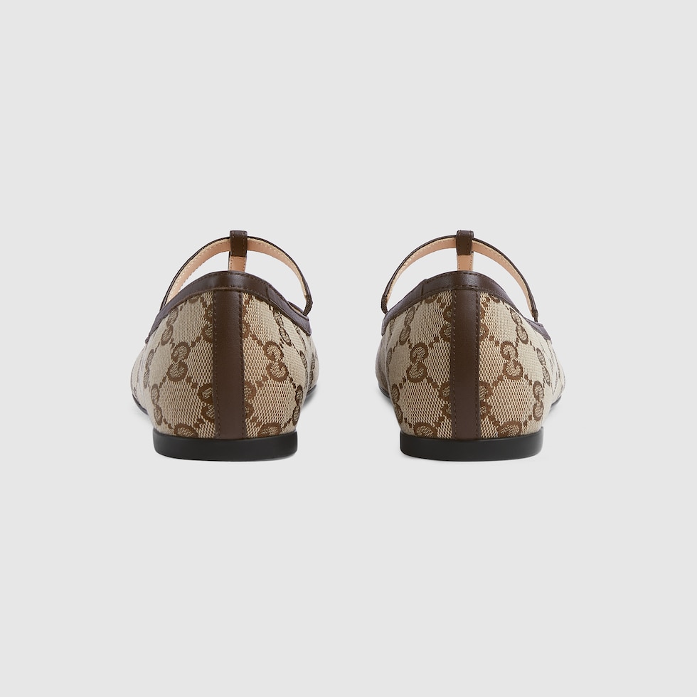 ★関税込み★ GUCCI Beige Ballerina Flat Shoes Women's Gucci Horsebit ballet flat in beige and dark brown