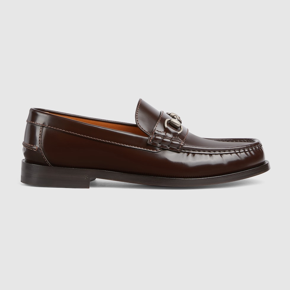 Men s loafer with Horsebit in dark brown leather GUCCI NL