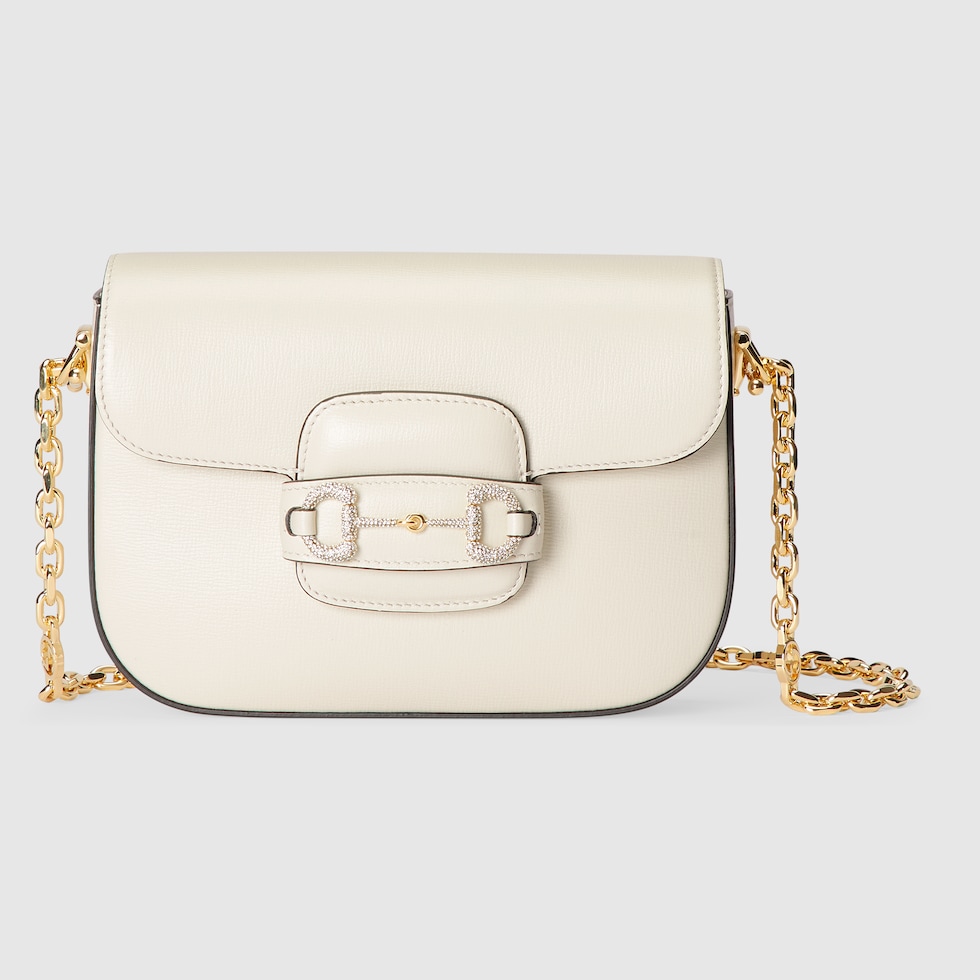 Gucci Horsebit 1955 mini shoulder bag in white leather GUCCI Canada