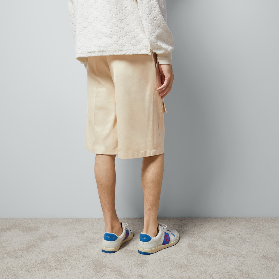 Cotton drill shorts in beige GUCCI Canada