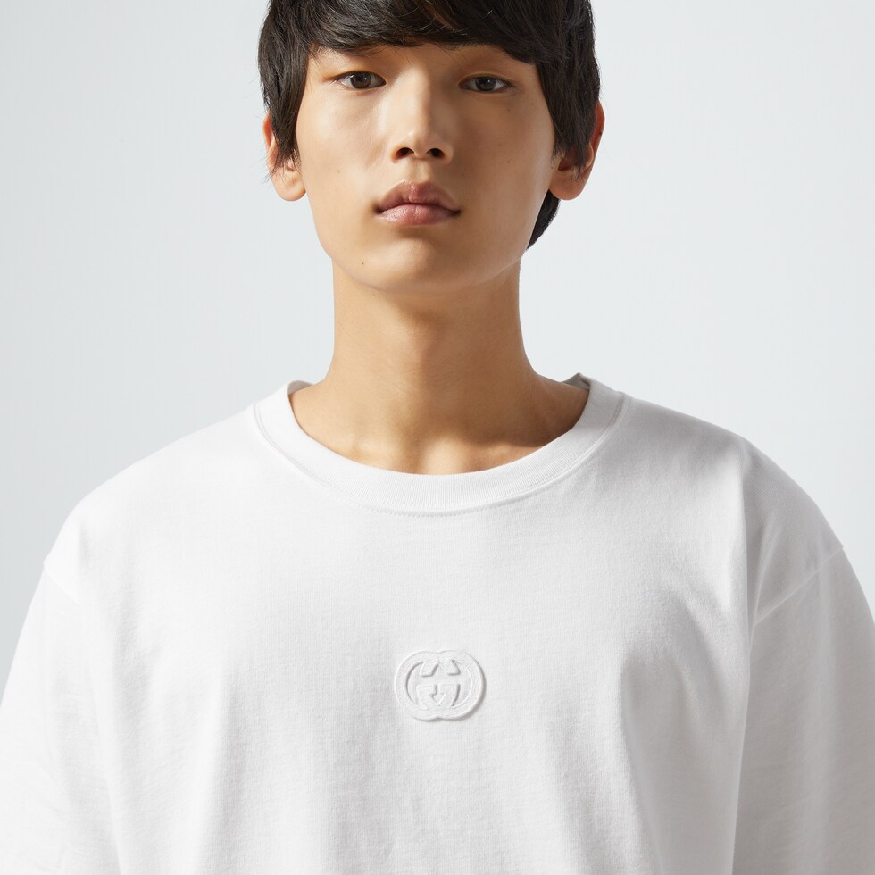 Cotton jersey T-shirt in off white | GUCCI® US