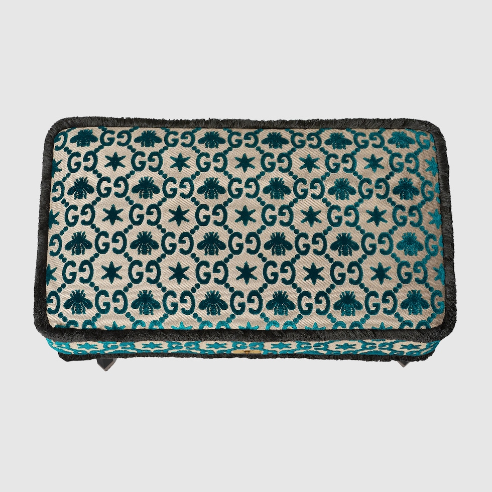GG jacquard stool in peacock velvet jacquard | GUCCI® US