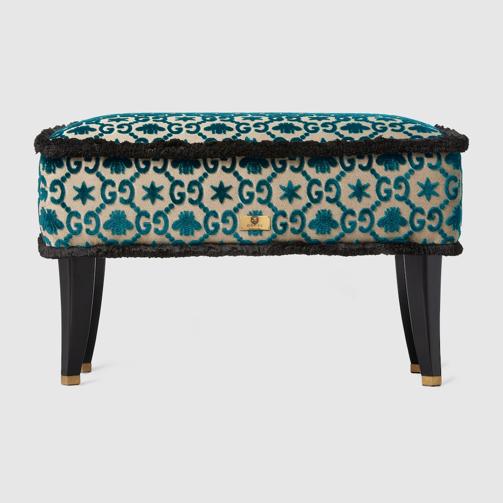 GG jacquard stool in peacock velvet jacquard | GUCCI® US