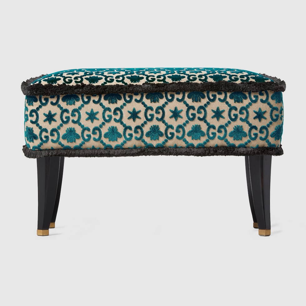 GG jacquard stool in peacock velvet jacquard | GUCCI® US
