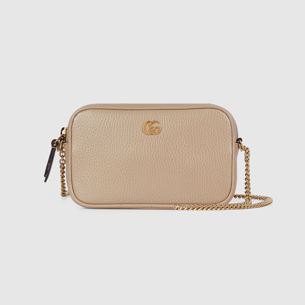 GG Marmont super mini shoulder bag in beige leather GUCCI US