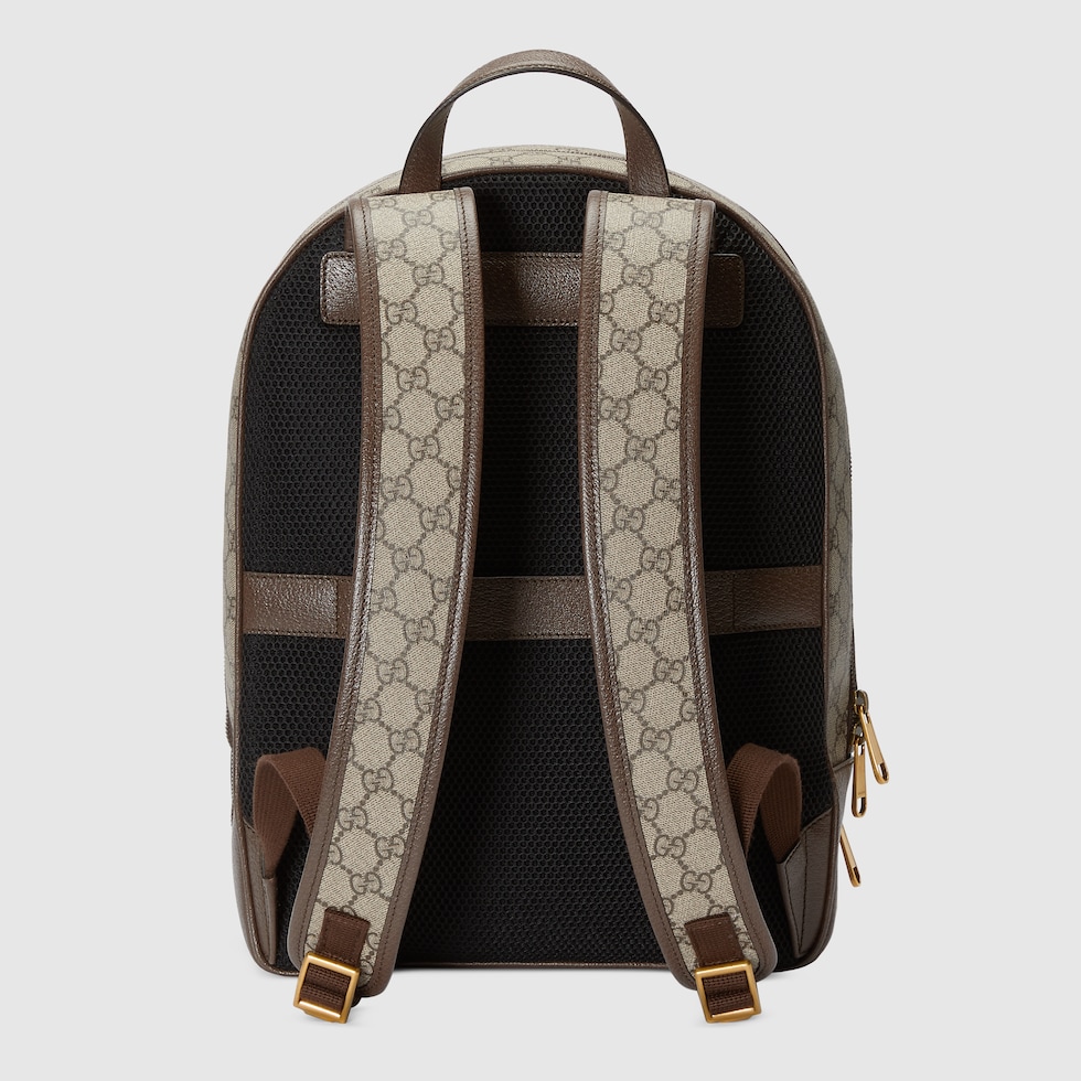 Ophidia medium backpack in beige and ebony GG Supreme