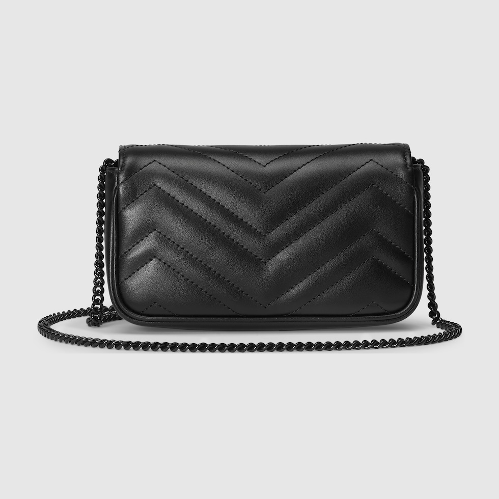 GGマーモント〕スーパーミニバッグブラック レザー | GUCCI公式
