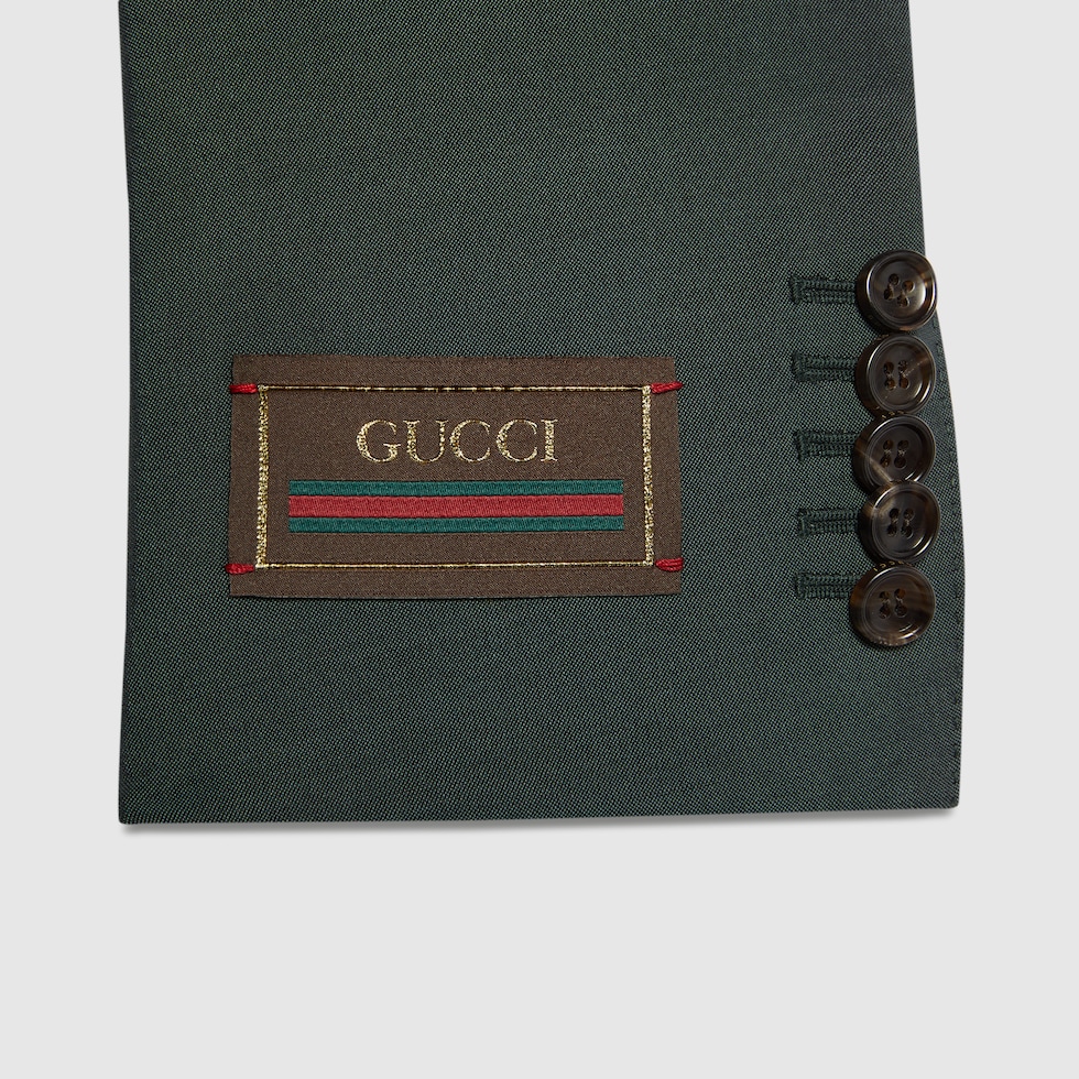 Wool mohair suit in dark green | GUCCI® GR