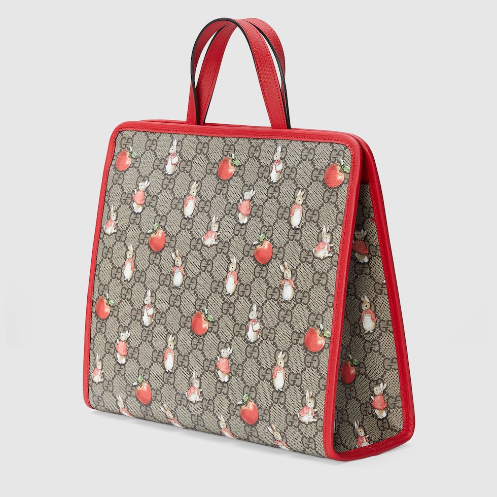 2点セットGUCCI × PETER RABBIT ロンパース&スタイ Peter Rabbit™ x Gucci tote bag in beige and ebony Supreme