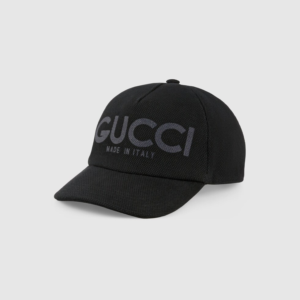 オンライン限定 GUCCI プリント ベースボールキャップブラック | GUCCI® JP