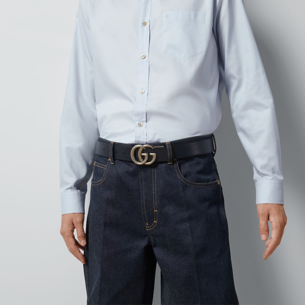 GUCCI Belt GG MARMONT GG SUPREME in cream/ dark brown