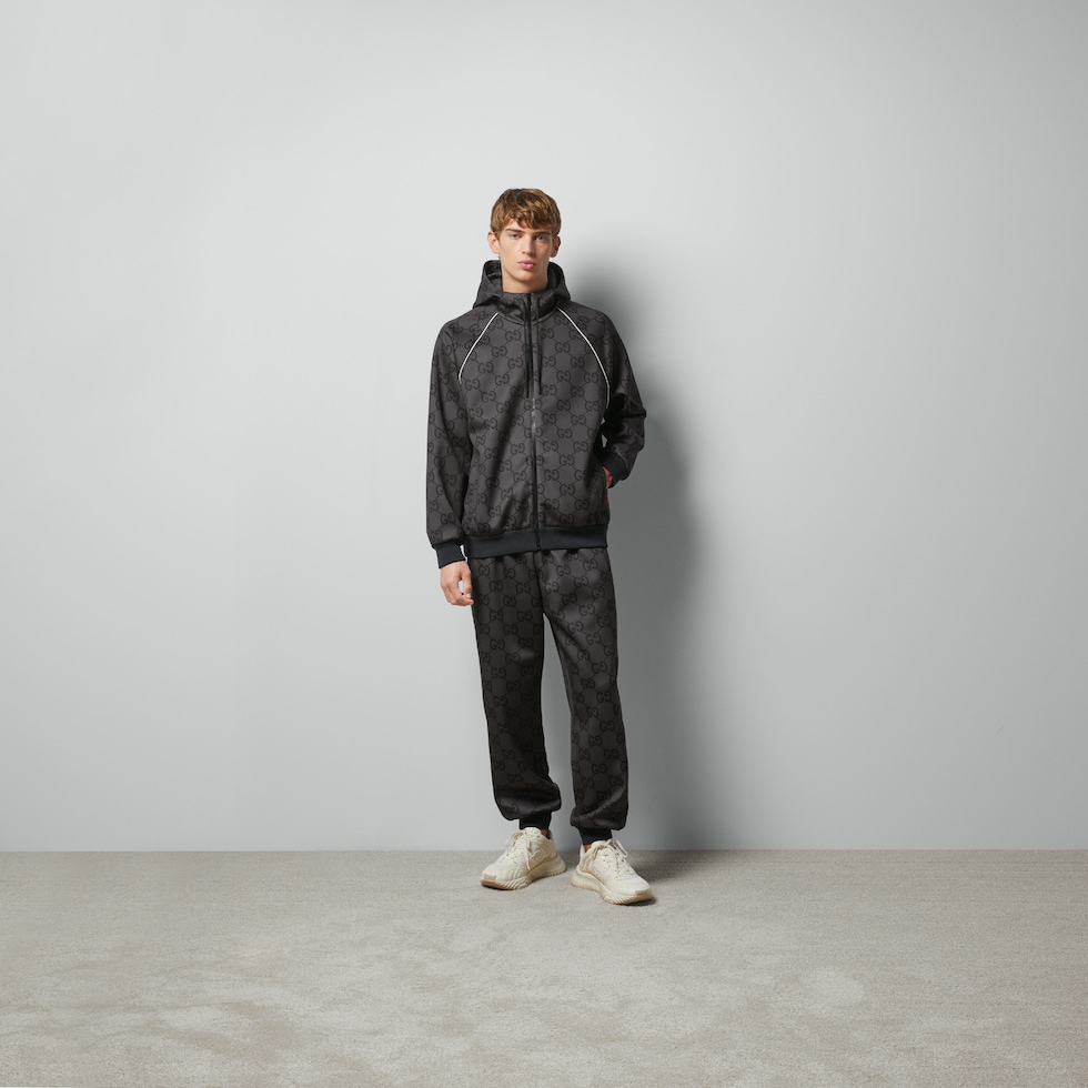 Jumbo GG jogging trouser with Web in grey and dark grey