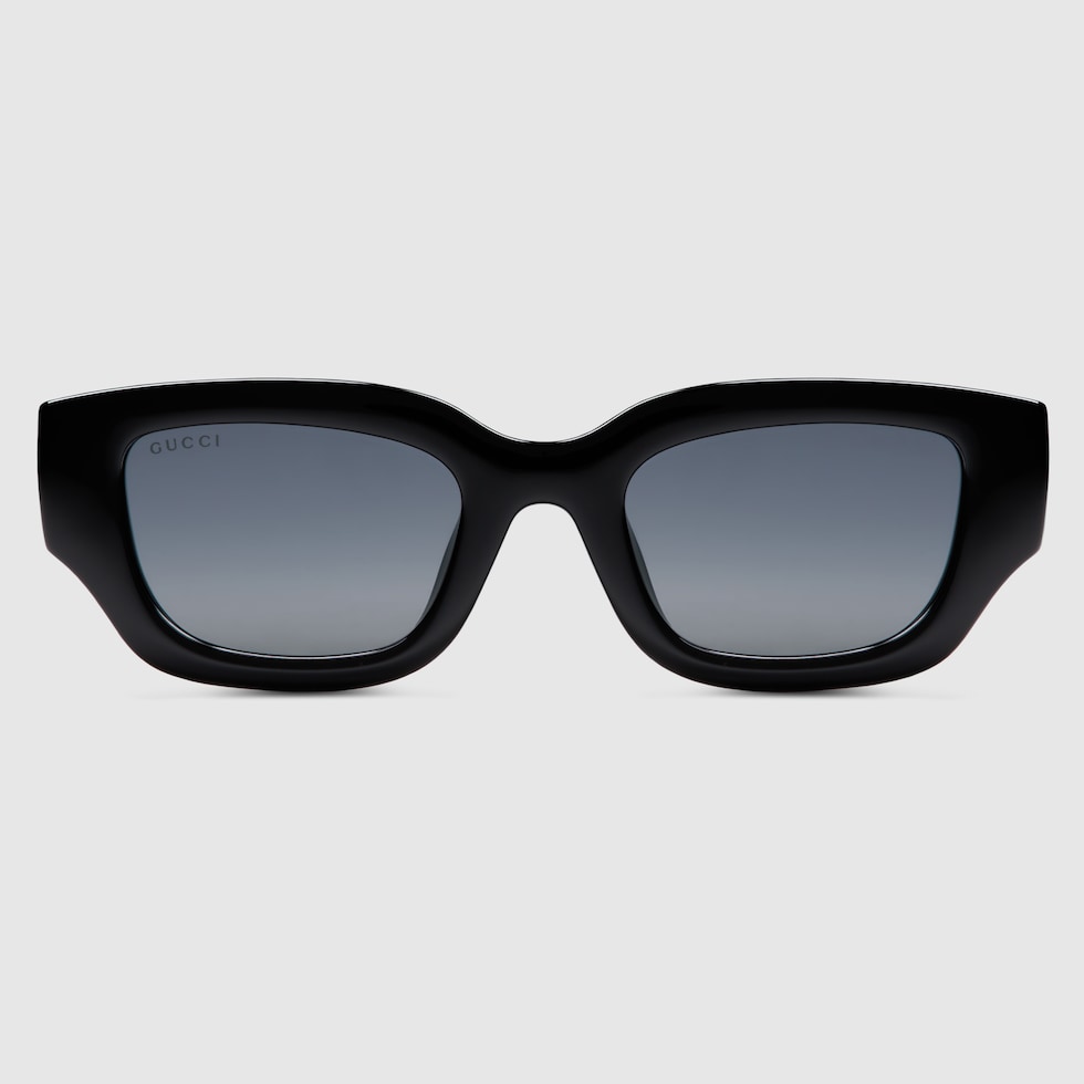 本物！大幅値下げ！GUCCI ストラップ Low nose bridge rectangular sunglasses in black | GUCCI® SG