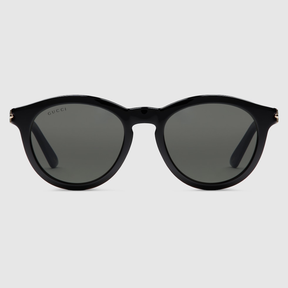 サングラス GUCCI ROUND ACETATE SUNGLASSES Round-frame sunglasses in black acetate | GUCCI® US