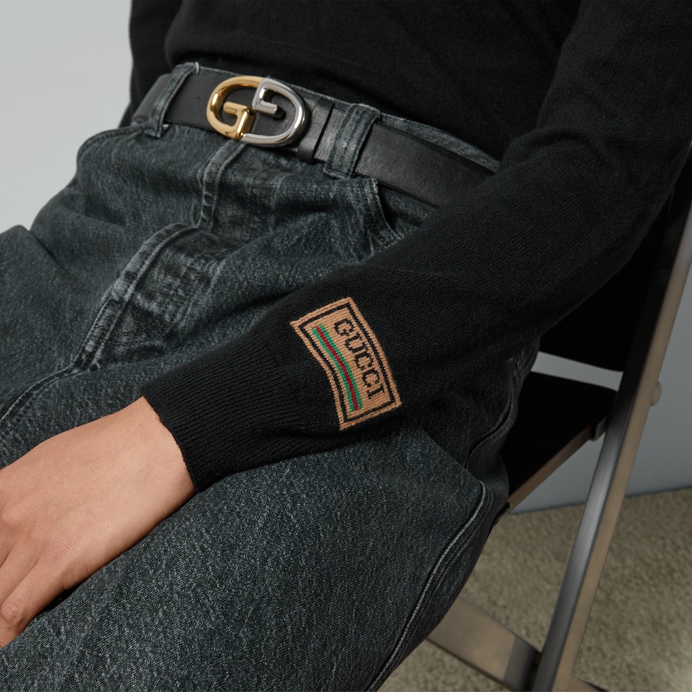 블랙 구찌 패치 캐시미어 스웨터 구찌® 코리아