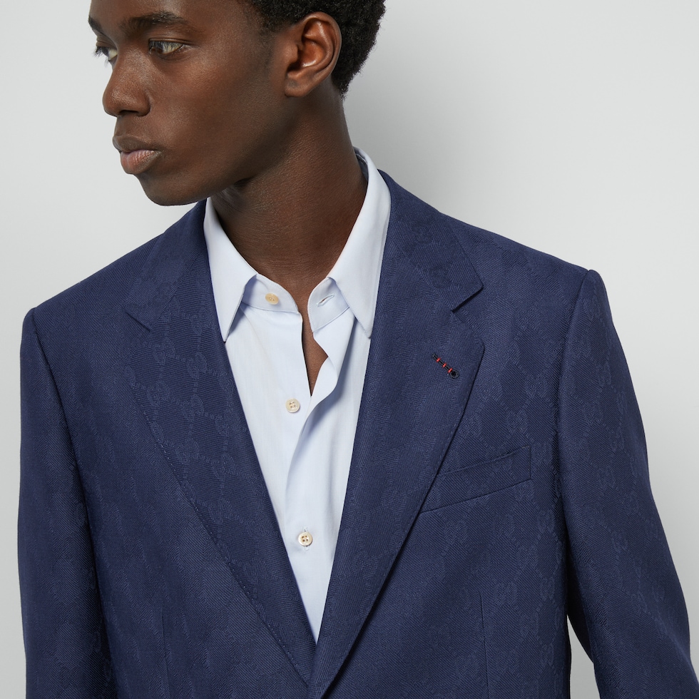 GG wool suit in dark blue | GUCCI® US