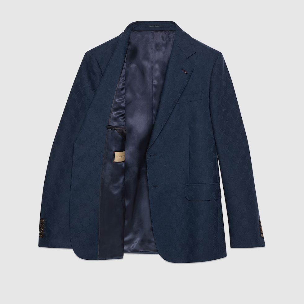 GG羊毛西装in 深蓝色| GUCCI® DE