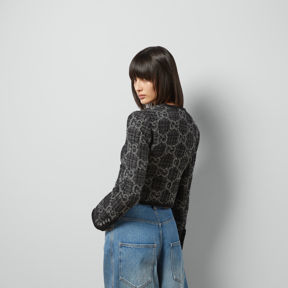 Gucci★素敵！Women's Dark Gray Wool Gucci Stripped Jacket GG wool jacquard jacket in dark grey | GUCCI® US