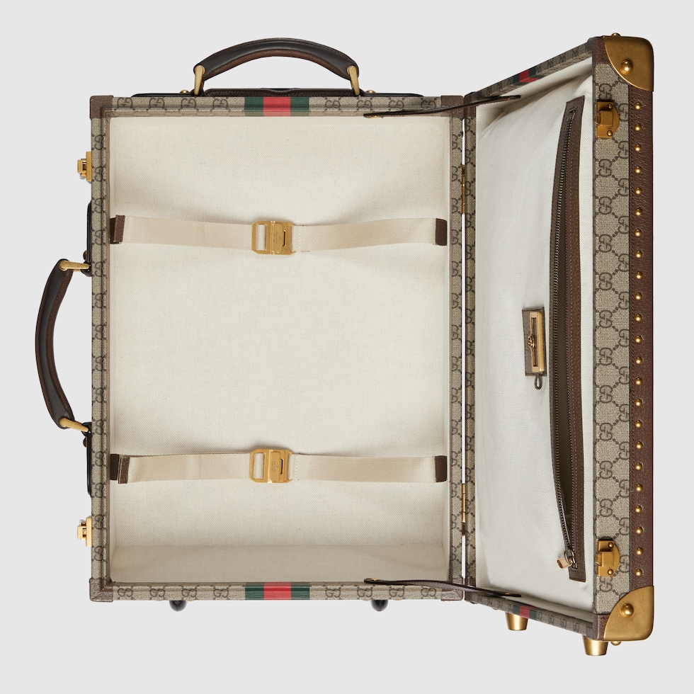 Gucci Savoy〕キャリーオン トランク ・ベージュ＆エボニー GG