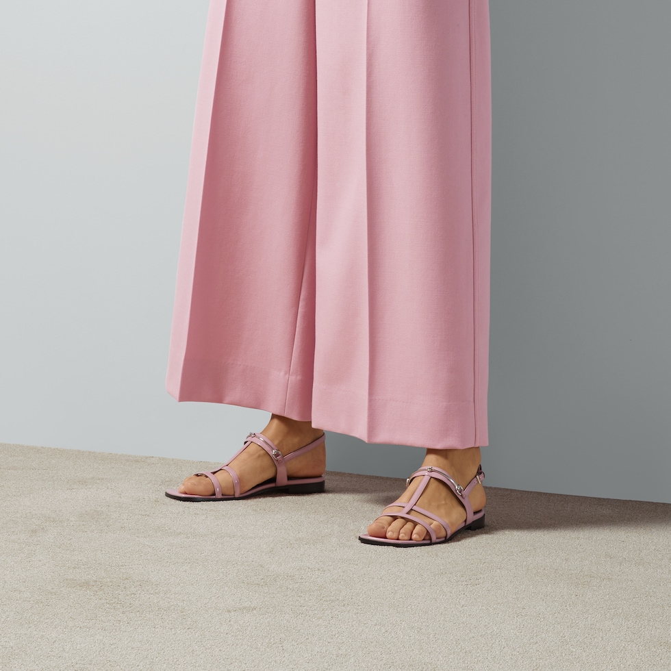 Women s slim Horsebit flat sandal in light pink leather GUCCI US