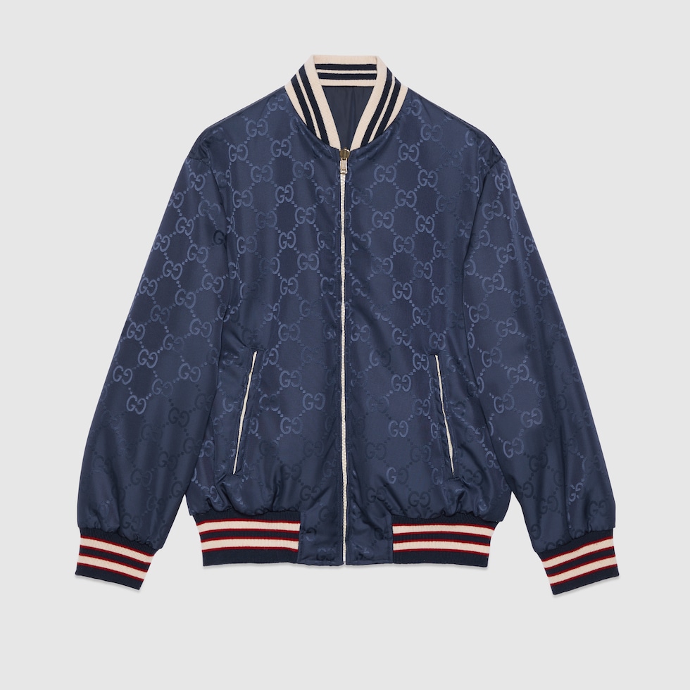人気ブラドン nylon Reversible canvas US GUCCI® | blue dark in jacket ジャケット・アウター