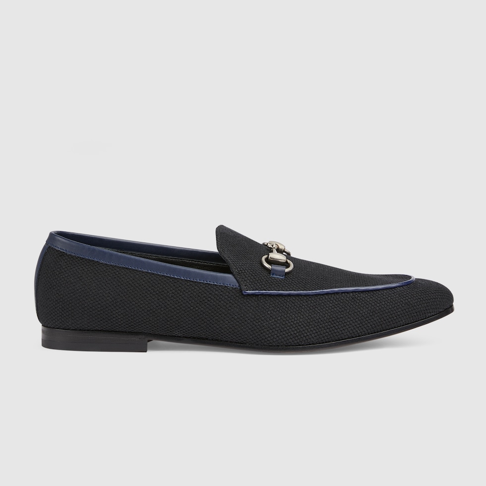 Men s Gucci Jordaan loafer in black canvas GUCCI BE