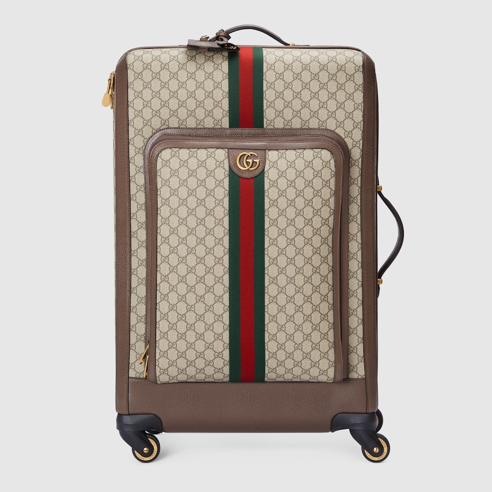 Valise roulettes Gucci Savoy GG grande taille en toile Supreme