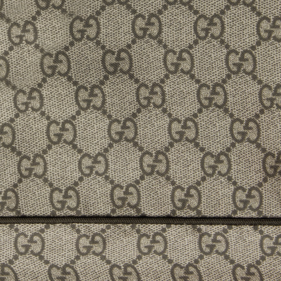 GG Supreme print silk shorts in beige and ebony GUCCI UK