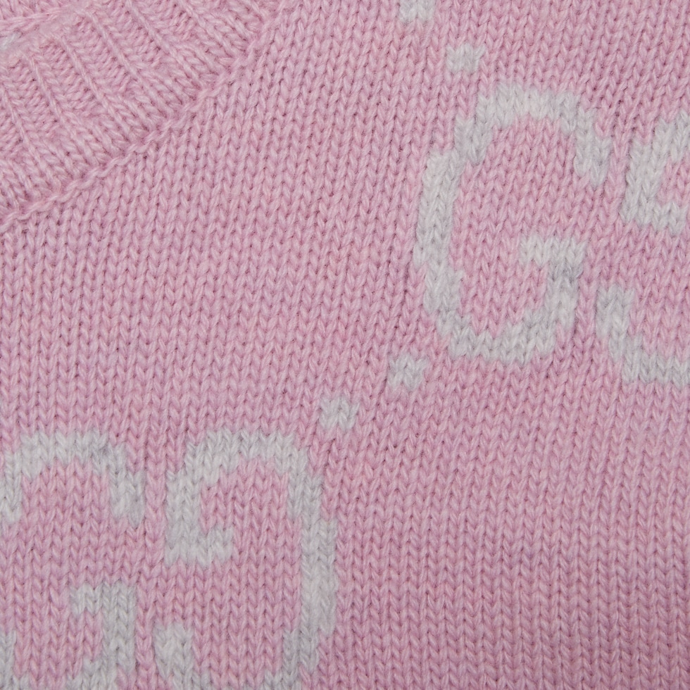 Top in lana GG lavorata a maglia in rosa GUCCI Italia