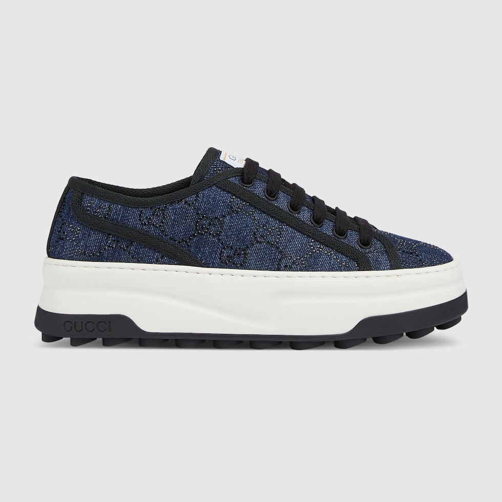 Women's GG sneaker in blue denim | GUCCI® US