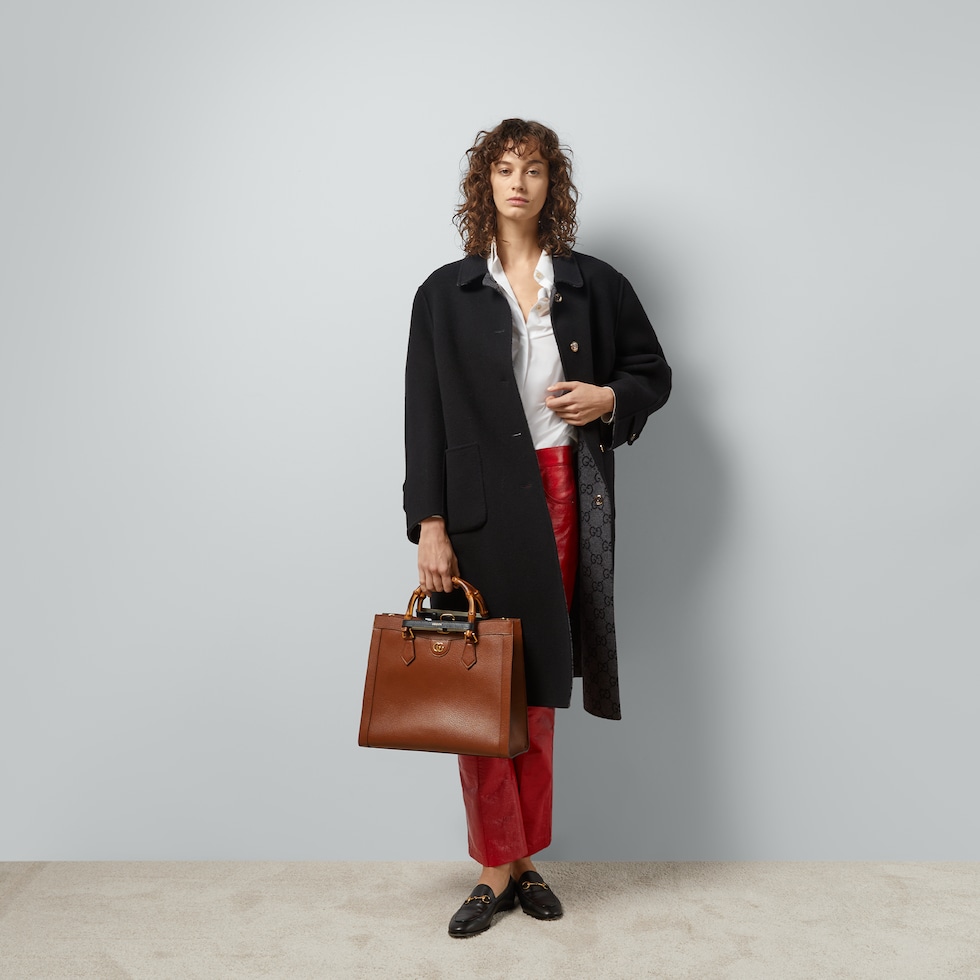 GUCCI ダークグレー コート 42 GUCCI ダークグレー コート 42 Reversible GG wool coat in