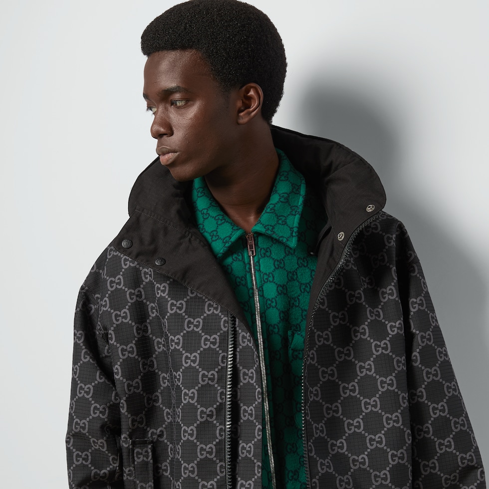 【GUCCI】BIG Sale★ GG RIPSTOP ジャケット Reversible GG ripstop nylon jacket in black and grey | GUCCI® US
