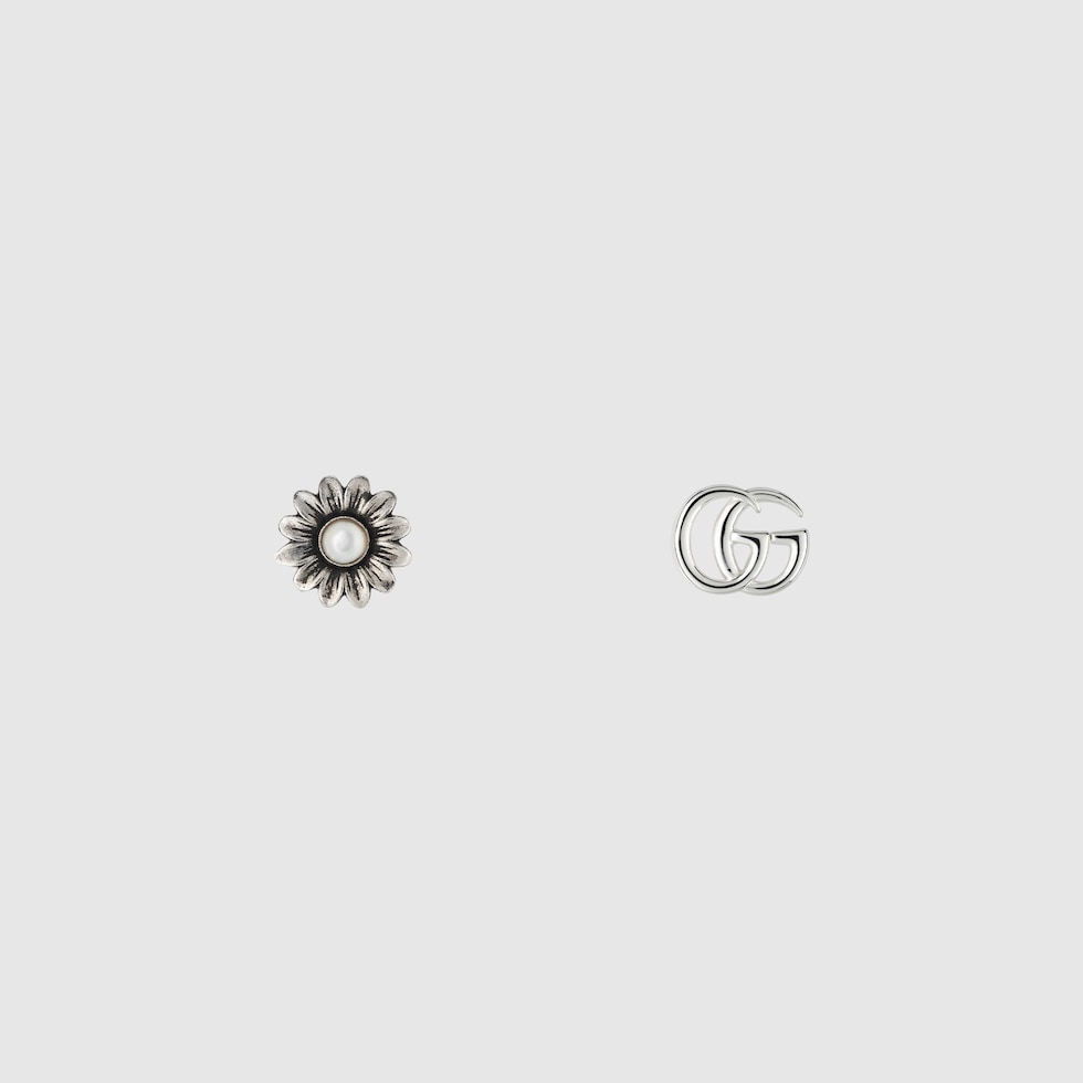 デパート 送料無料 sterling 925 in earrings stud Marmont GG silver US GUCCI® | アクセサリー