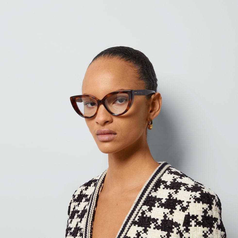 Cat eye optical frame in tortoiseshell | GUCCI® HU