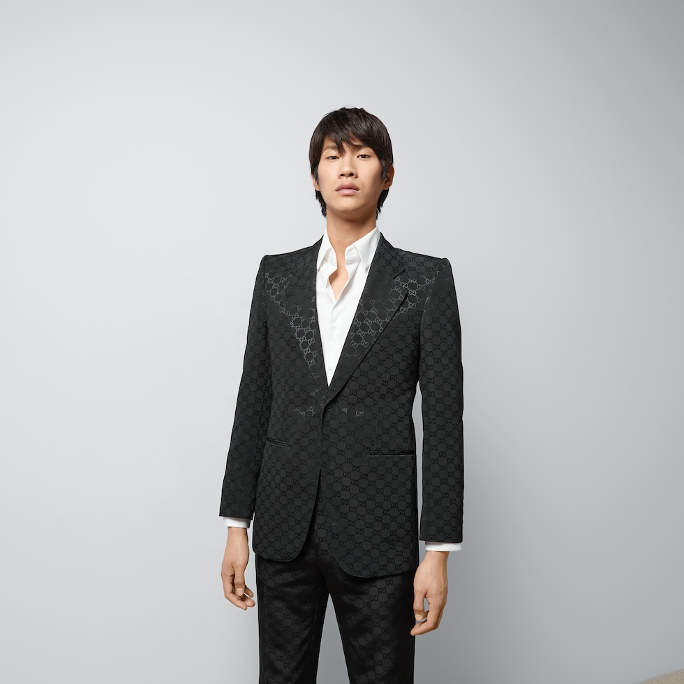 GG コットンヴィスコース フォーマルジャケット ・ブラック