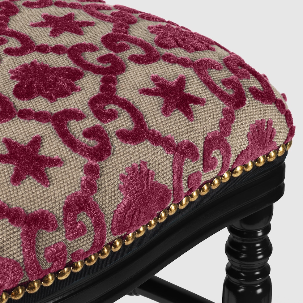 Wood chair with GG bees and stars in pink and beige GG Wood chair with GG bees and stars in pink and beige GG