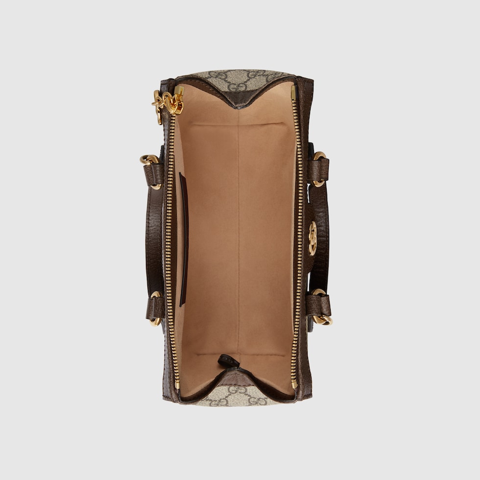 Kleiner Ophidia Shopper in beige und ebenholzfarbener GG Supreme GUCCI DE