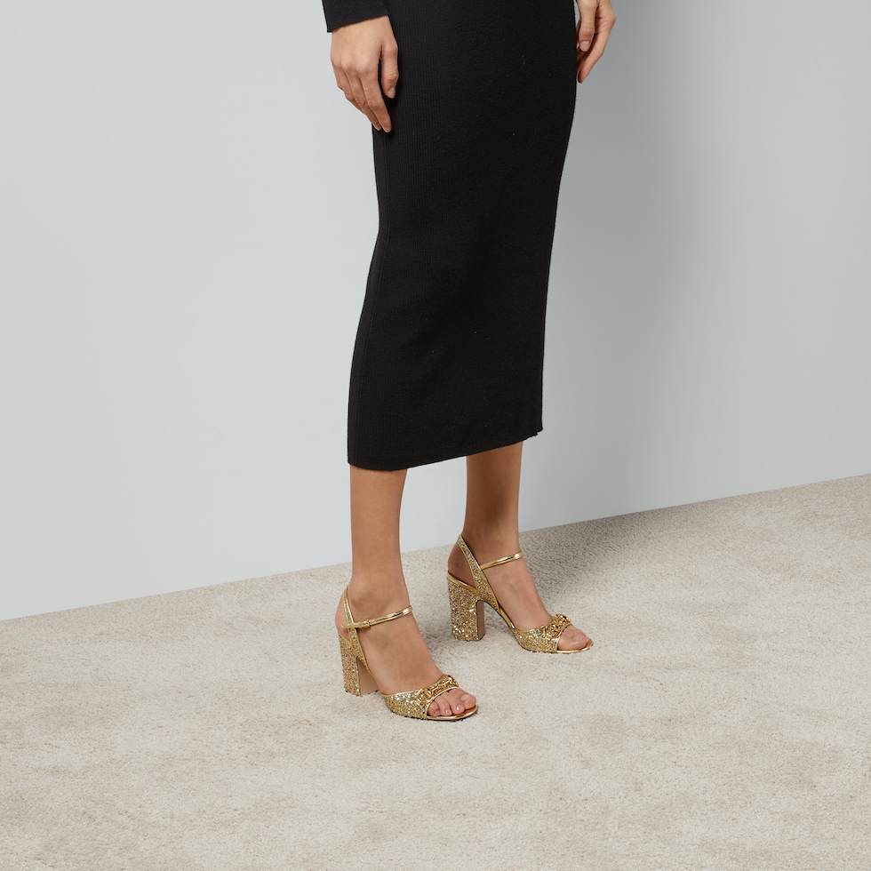 Gucci leather mid heel sandal store