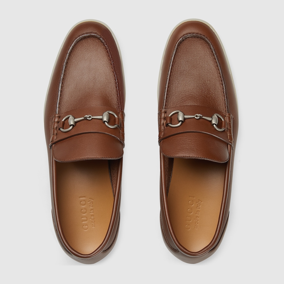 Men's loafer with Horsebit in brown leather | GUCCI® US